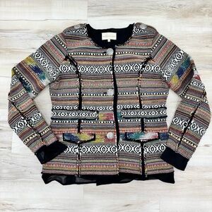 The Territory Ahead 3 Button Blazer Jacket Aztec Western textured woman’s Sz Lg